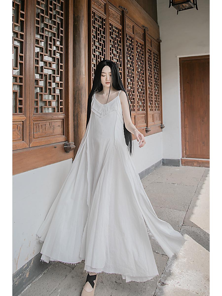 

Вільна бавовняна сукня-свінг з необробленим краєм - Доступна в 4 кольорах Medium