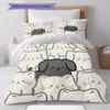 Dachshund Pattern Bedding Quilt Set Quilt Cover Pillowcase Home Decoration Birthday Gift (1 * duvet cover + 2 * pillowcase, without core)