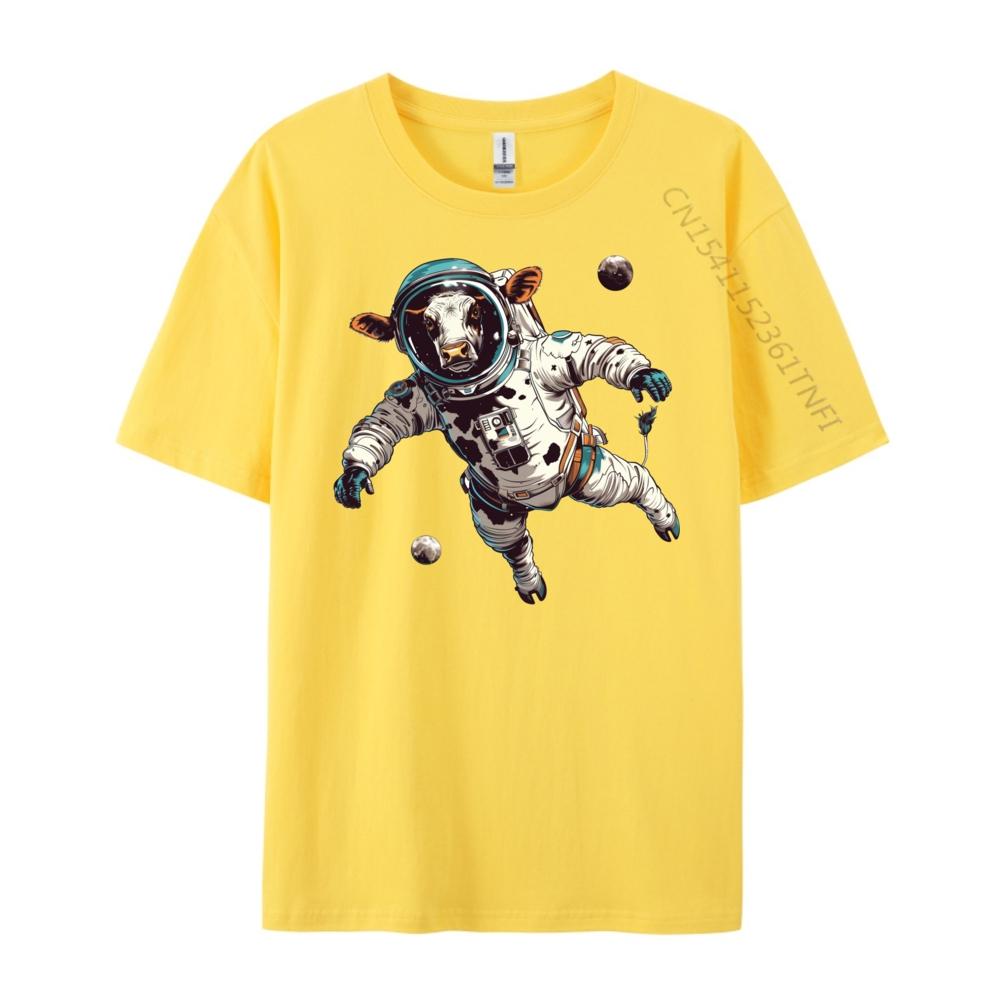 Cow DesignsFunny Cow Astronaut In Space 1956 Graphic Shirts Men Mens Clothes Fathers Day Harajuku Clothing