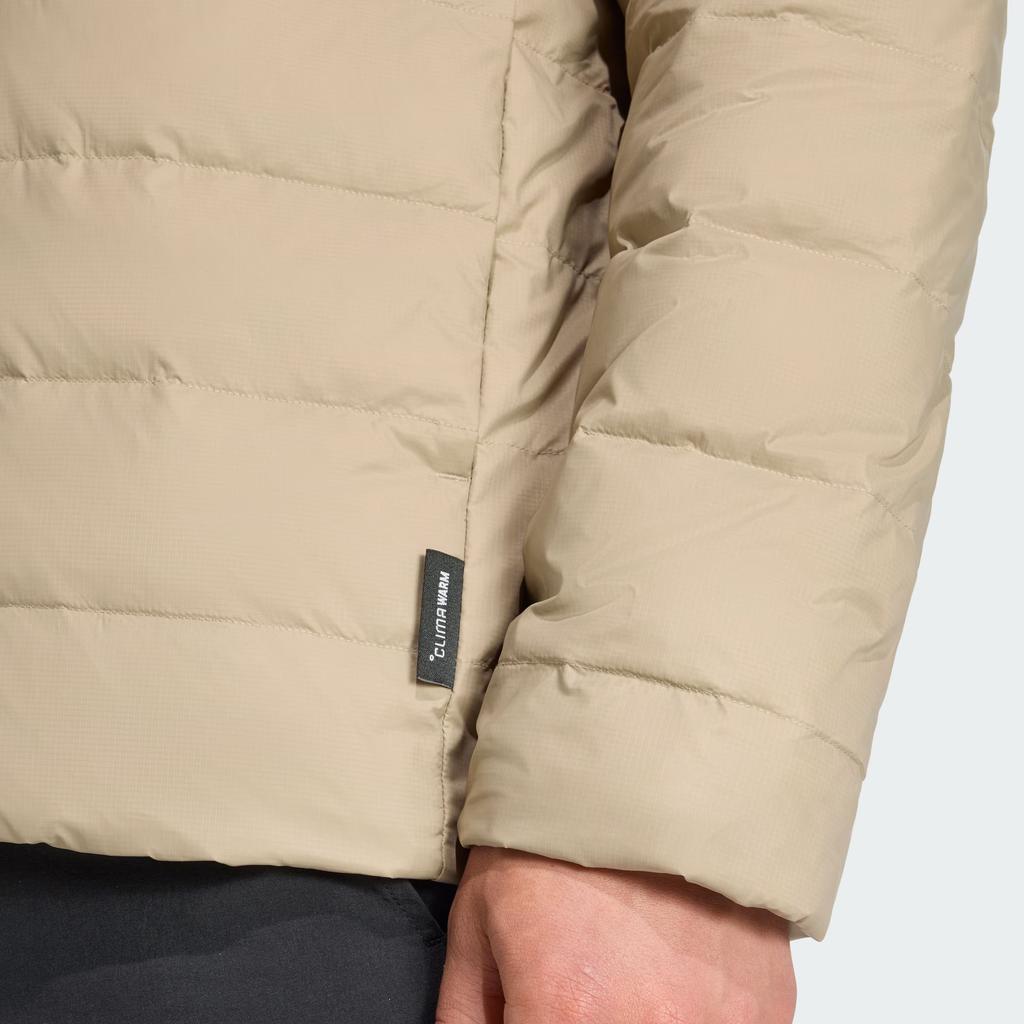 adidas Essenziali Terrex Multi Light Resistente all'Acqua Outdoor Caldo Antivento con Cappuccio Zip Piumino d'Anatra Giacca Uomo Giacca Cargo-Marrone KB2175