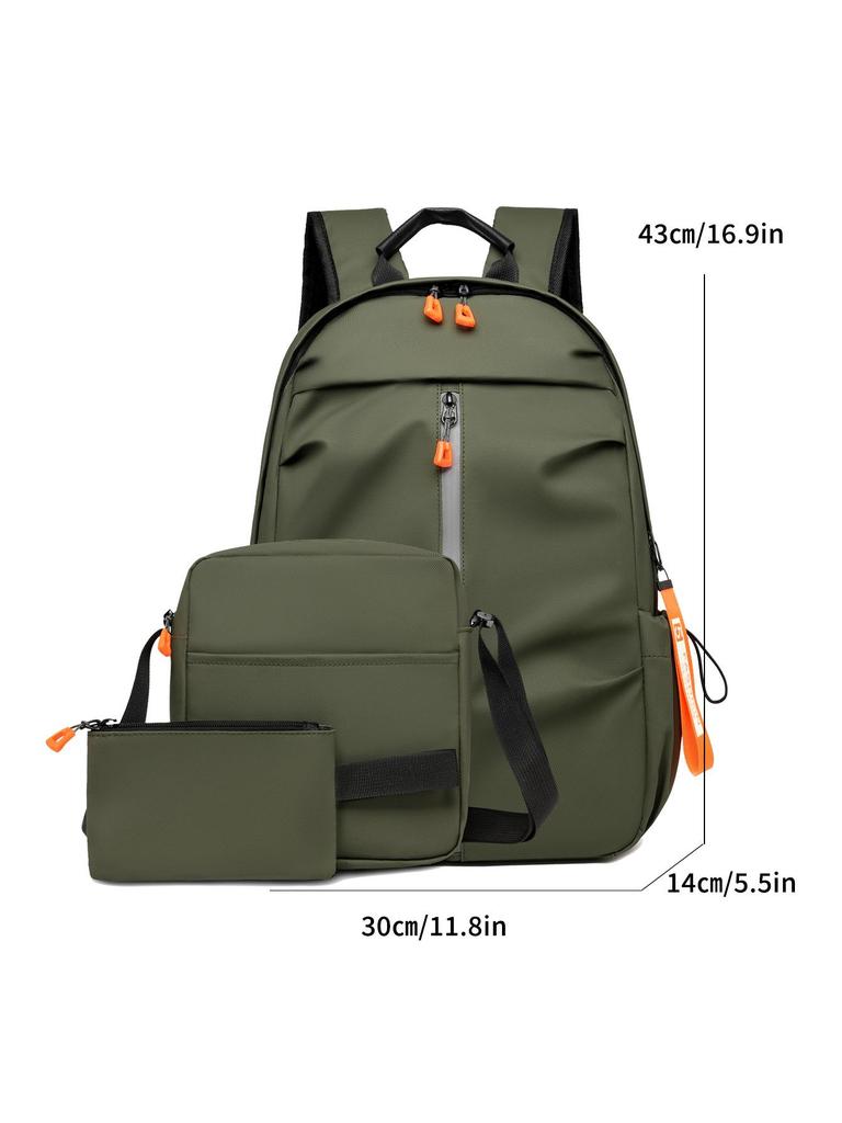 Men's Fashion Business Travel Backpack Set: 3-Piece Multifunctional Bag for Cross-Border Use