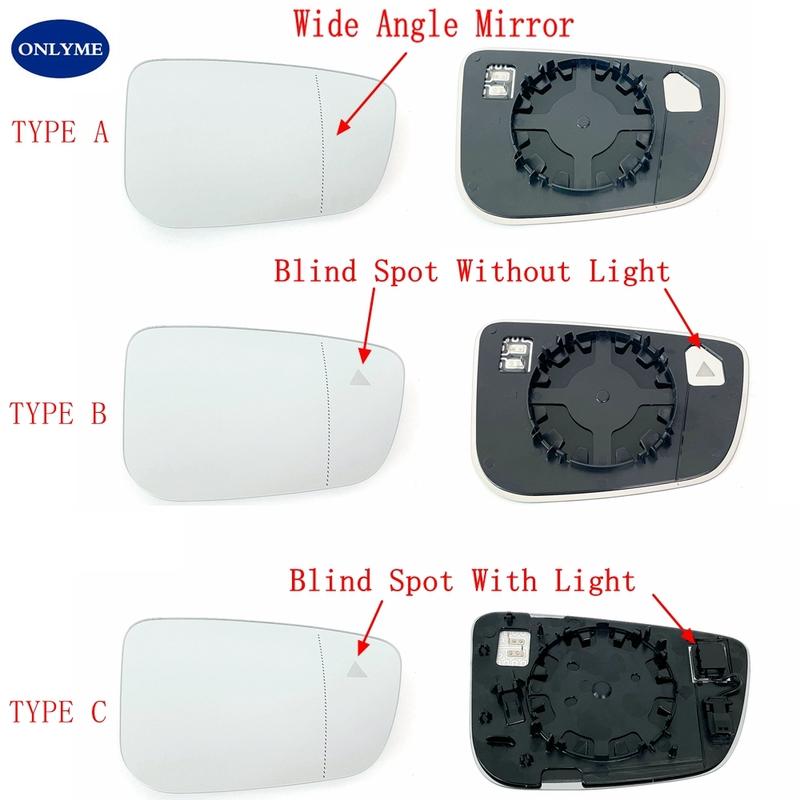 Car Wide Angle Heated Mirror Glass With Blind Spot Warning for BMW Series 3 G20 G21 / 5 G30 G31 / 6 G32 / 7 G11 G12 2015 -