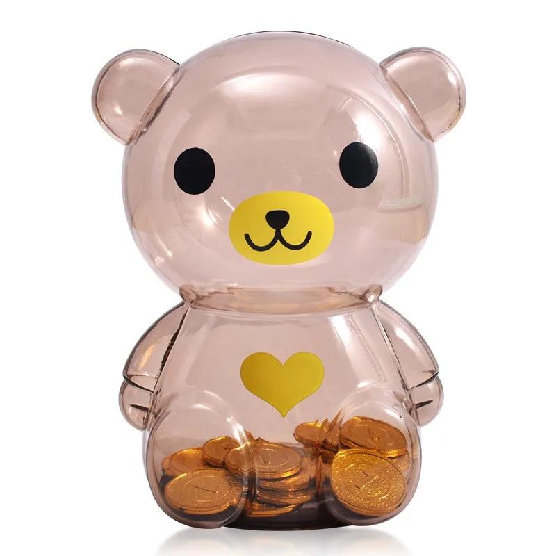 Transparent Plastic Creative Cartoon Piggy Bank Living Room Decoration Children's Toys Gift Piggy Bank Decorative Home Decor