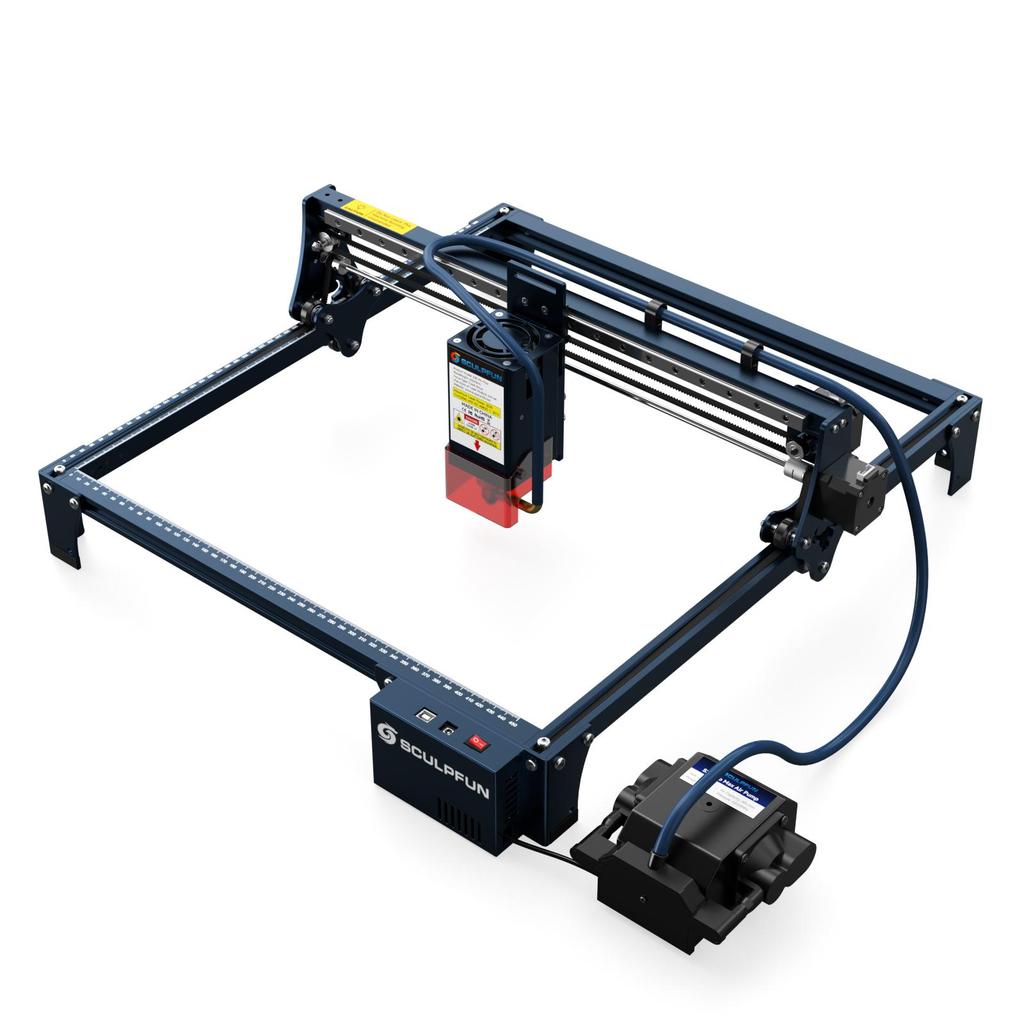 SCULPFUN S30 Pro Max 20W Grawer Laserowy Cutter, Konstrukcja z wymienną soczewką, Płyta główna M8 z asystą powietrza, Ognisko lasera 0,06x0,08mm
