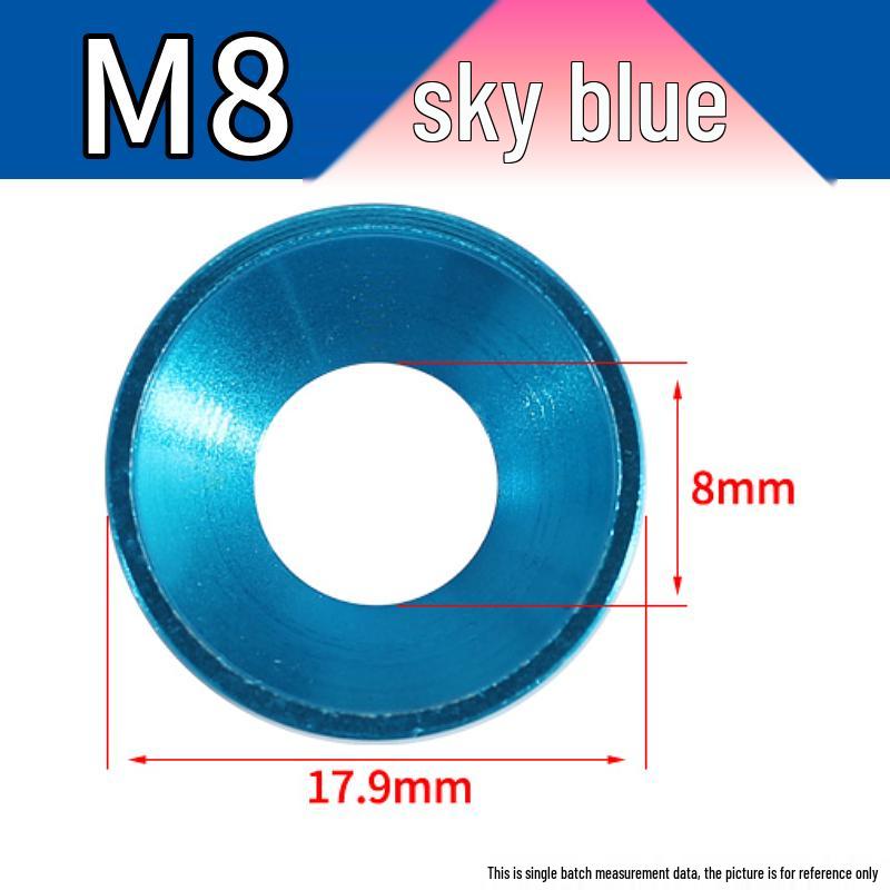 Colored CNC Anodized Aluminum Alloy Countersunk Washers for Computer Cases and Toy Models - M2 M3 M5 Sizes