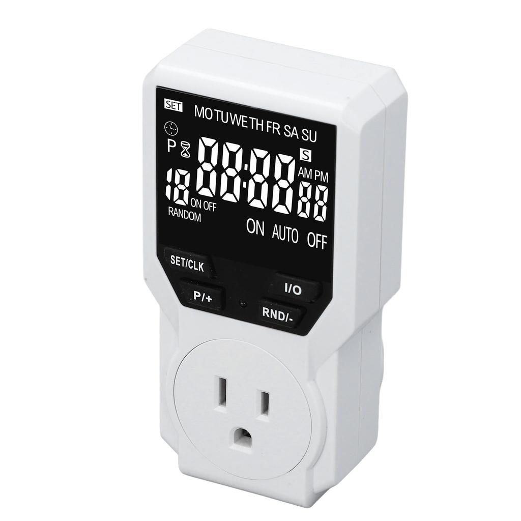 Outlet Timer Large VA Screen Multi Functional Countdown Short Cycle Timer Plug for Indoor US 120V