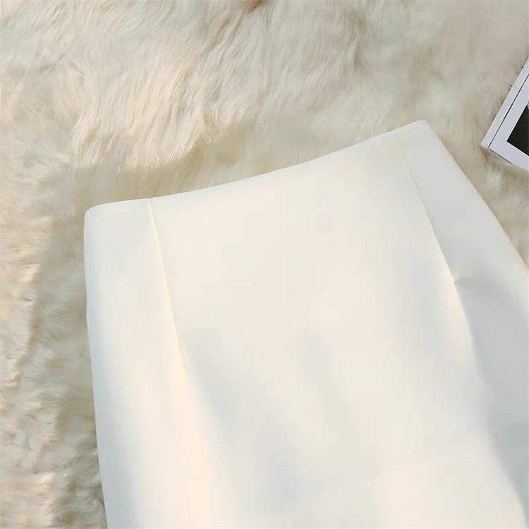Kaki Hoge Taille A-lijn Midi Rok - Dames Lente/Herfst 2025 Collectie
