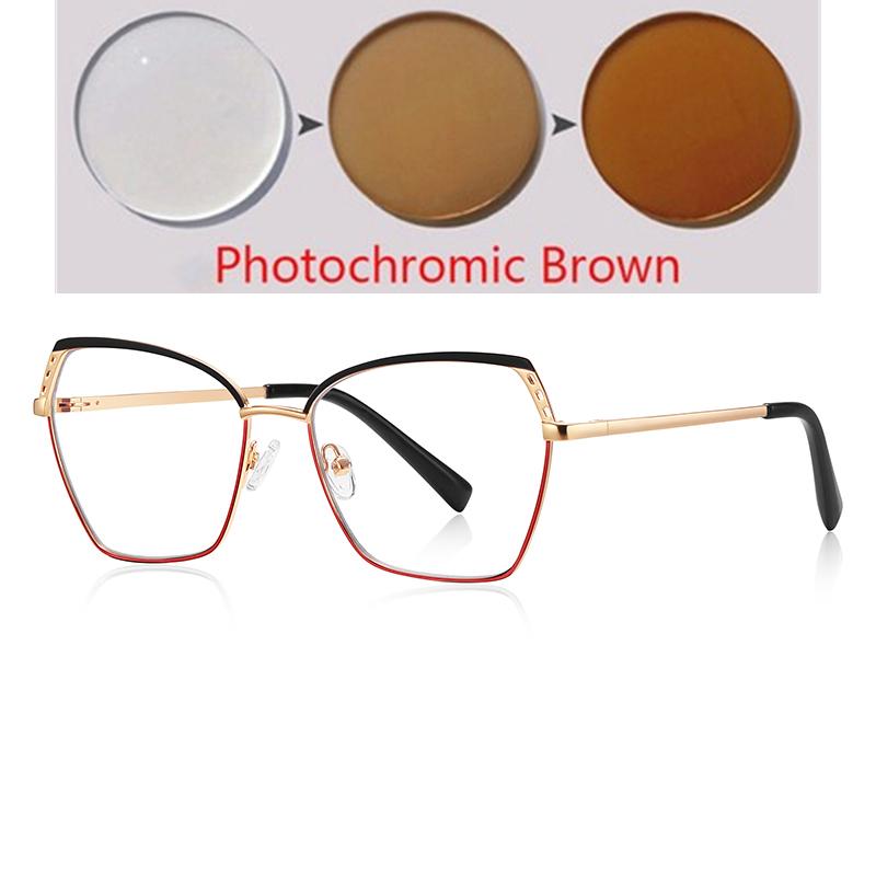 0 -0.5 -0.75 To -6.0 Metal Steampunk Hexagon Prescription Glasses Myopia Blue Light Blocking Student Dioptric Glasses Women