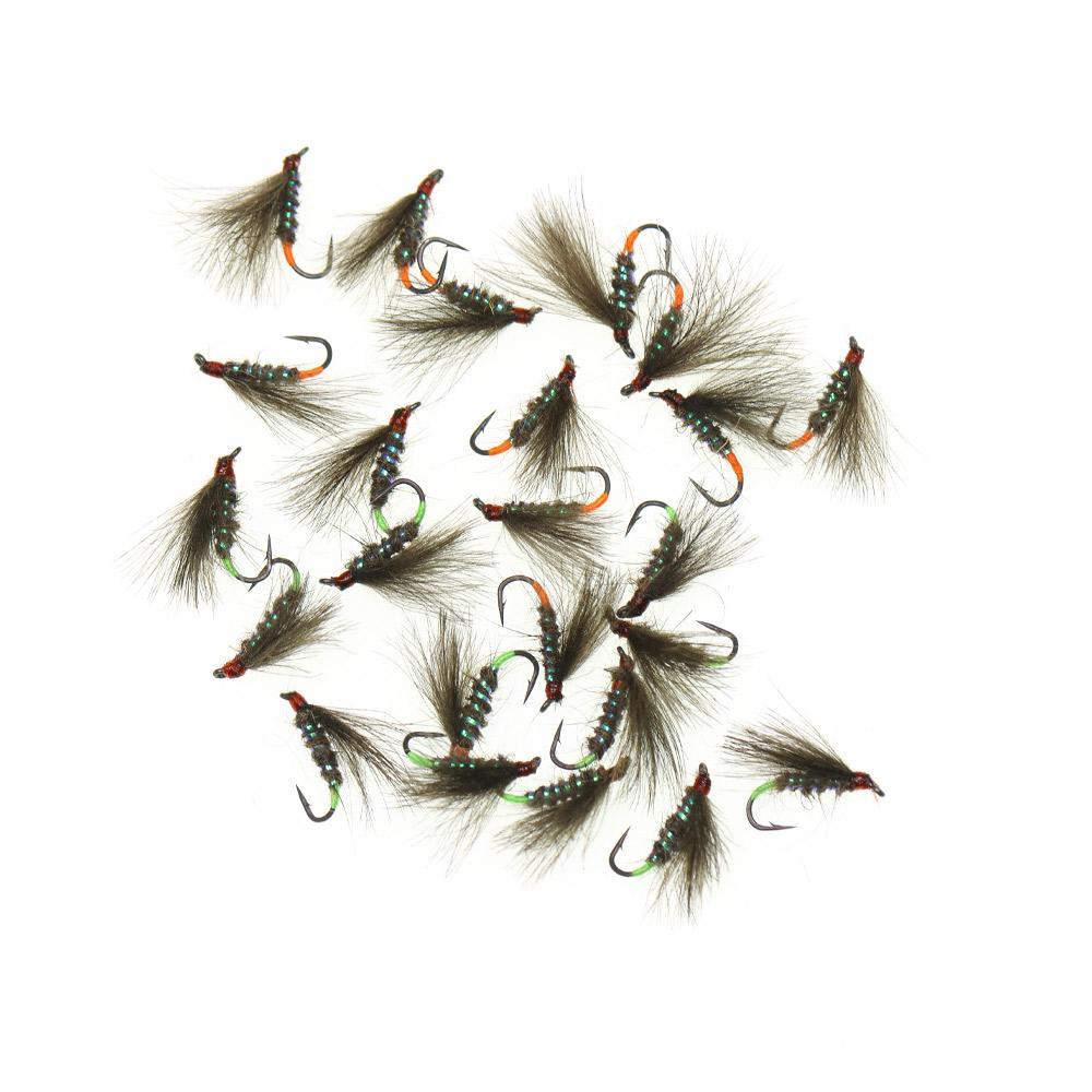 10PCS #16 CDC Emerger Dry Flies UV Reactive Floating Barbed Hook Trout Grayling Artificial Fishing Lures