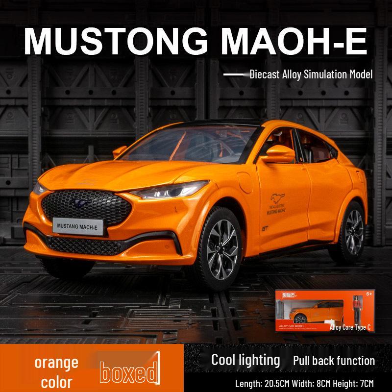 

Black Mamba H2293 Ford Mustang Mach-E Alloy Toy Car with Sound, Light, Pullback Action, and 6 Opening Doors.
