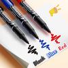 10pcs/conjunto Caneta Marcadora de Duas Pontas Impermeável Tinta Oleosa Preta/Azul/Vermelha Material Escolar para Estudo Suprimentos de Escritório para o Dia a Dia