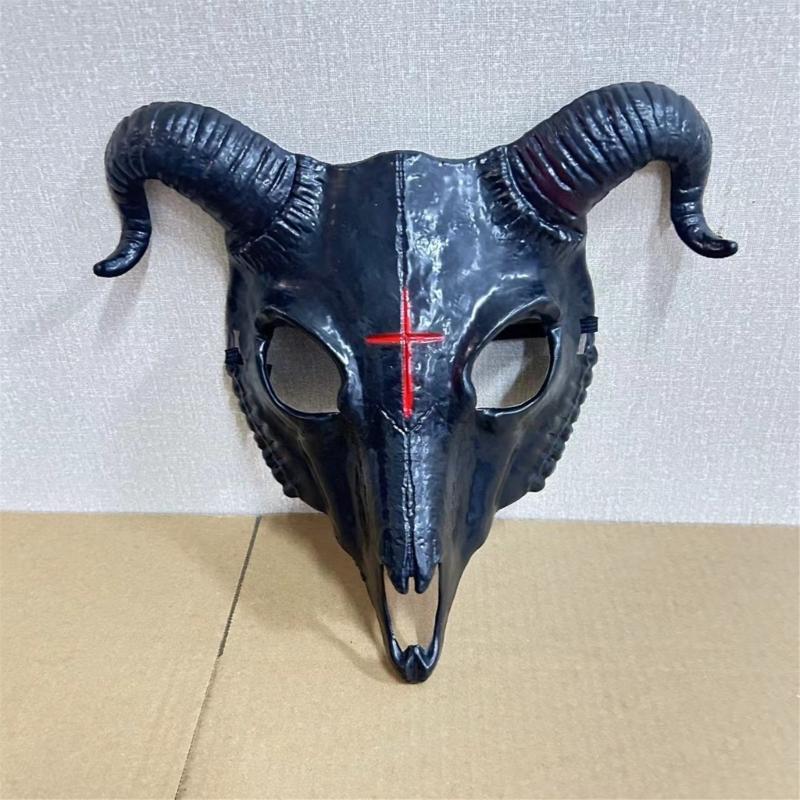 Goat Skeleton Mask for Women Man Carnivals, Halloween Party, Halloween Goat Cosplay Mask, Goat Head Skeleton Mask