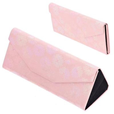 Triangle Foldable Glasses Case ET-133A Dark Pink