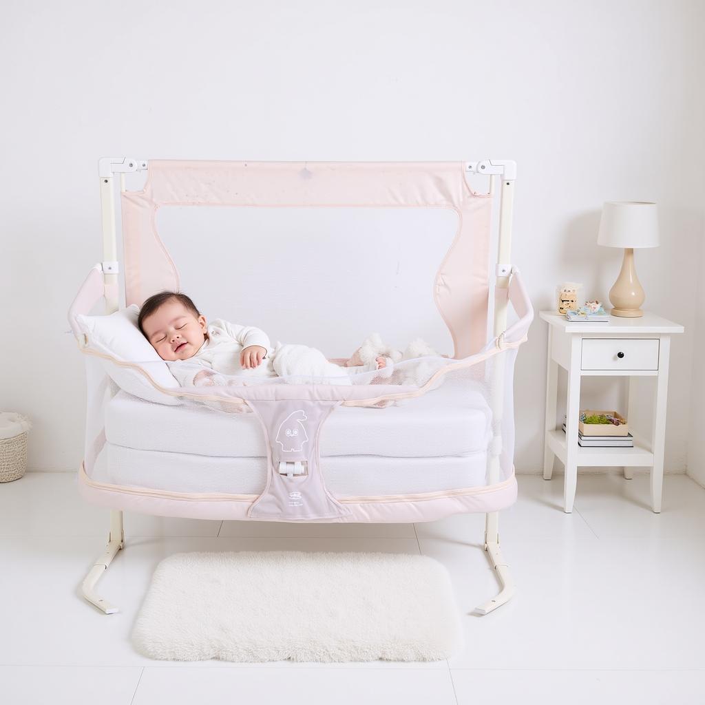3 in 1 Baby Crib for Newborn Side Bed Guard Portable Foldable Baby Bed Bassinet Bedside Sleeper