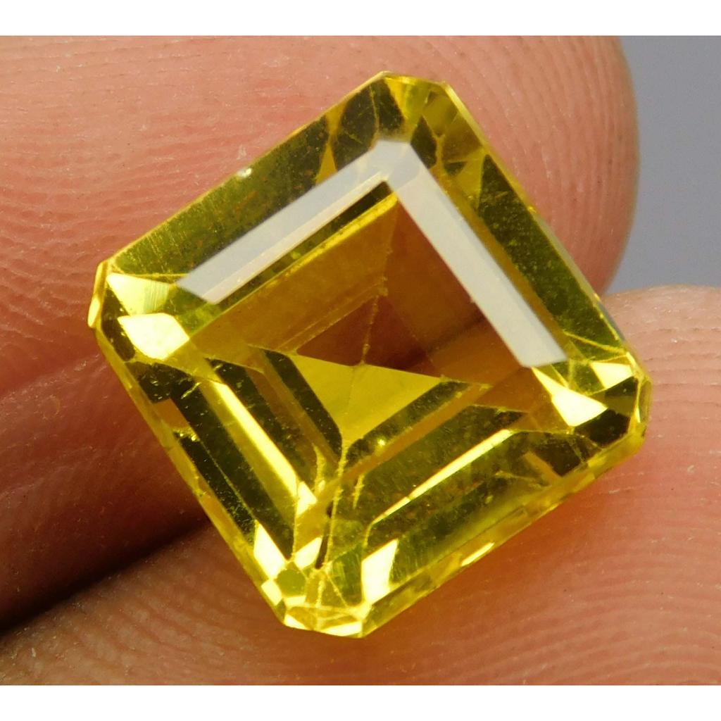 Yellow Sapphire Square Cut 7.65 Ct Natural Ceylon Sri Lanka Loose Gemstone