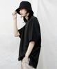 Deumakeu Dolman Sleeve Boxy Fit Side Slit T-Shirt Black