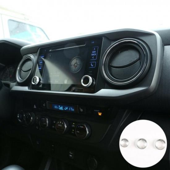 For Toyota Tacoma 16-20 Alloy RearView Mirror Adjust Volume Knobs Ring Cover