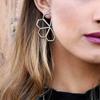 Geometric Hollow Trendy Earrings Alloy Material Fashion Jewelry Women For
