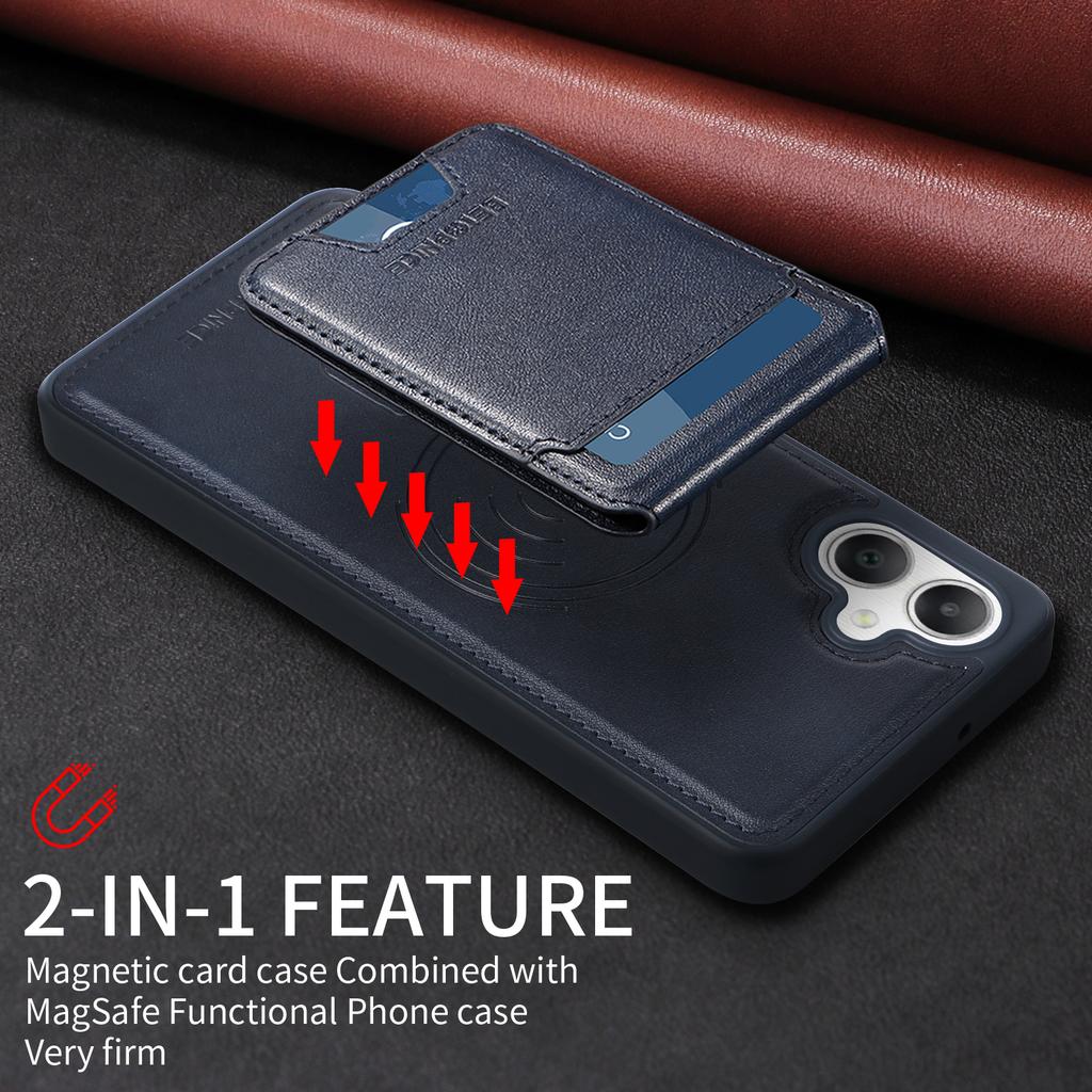 For Samsung Galaxy A06 4G Magnetic Case BETOPNICE RFID Blocking Leather Phone Back Cover with Detachable Card Bag