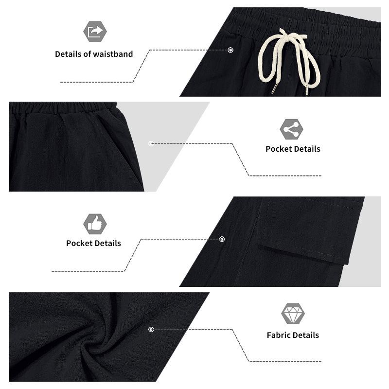 Men's Linen Hooded Shirt & Shorts Two-Piece Summer Set in Stock