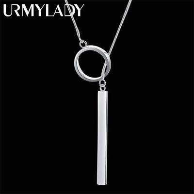 New 925 Sterling Silver Necklace For Women 18 Inches Creative Round Pendant Fashion Jewelry