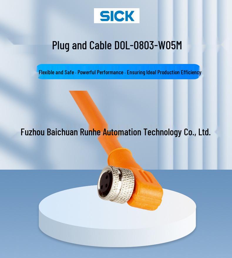 Sick Sensor Plug & Cable Model DOL-0803-W05M (6022010) - Brand New Original In Stock