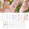 Jijijing 1 Sheet Colorful Flower Tattoo Stickers, Waterproof Temporary Fake Arm Chest Shoulder Tattoos for Women