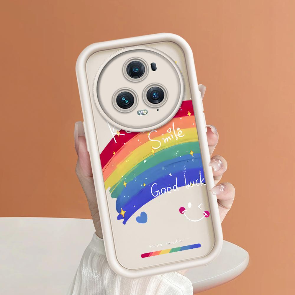 Soft Silicone Square Ladder Printing Pattern Phone Casing Full Cover Camera Shockproof Protection Rubber Case for Huawei Honor