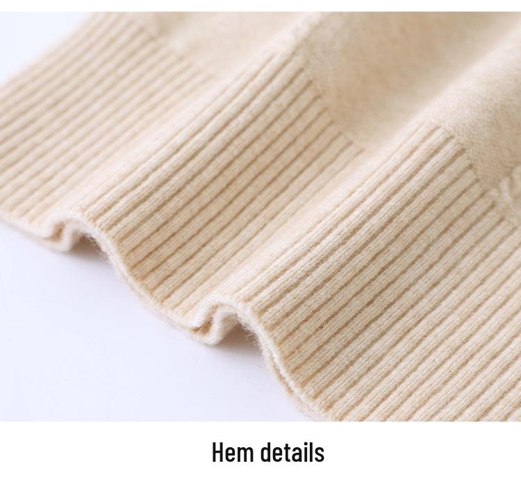 Mom's Spring Chic Knit Top: Fashionable Round Neck Long Sleeve Sweater for Middle-Aged & Elderly Women
