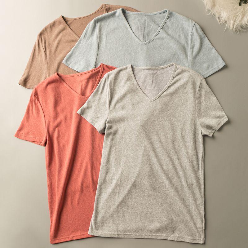 

Летний экспортный корейский стиль модный новый классический простой все-сочетающийся удобный пуловер с V-образным вырезом и коротким рукавом Black M