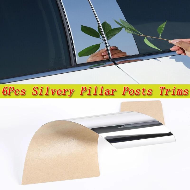 

6 шт. серебристые хромированные наклейки на стойки, подходят для Cadillac ATS 2013-2019, комплекты наружных накладок на окна и двери автомобиля, аксессуары для панелей