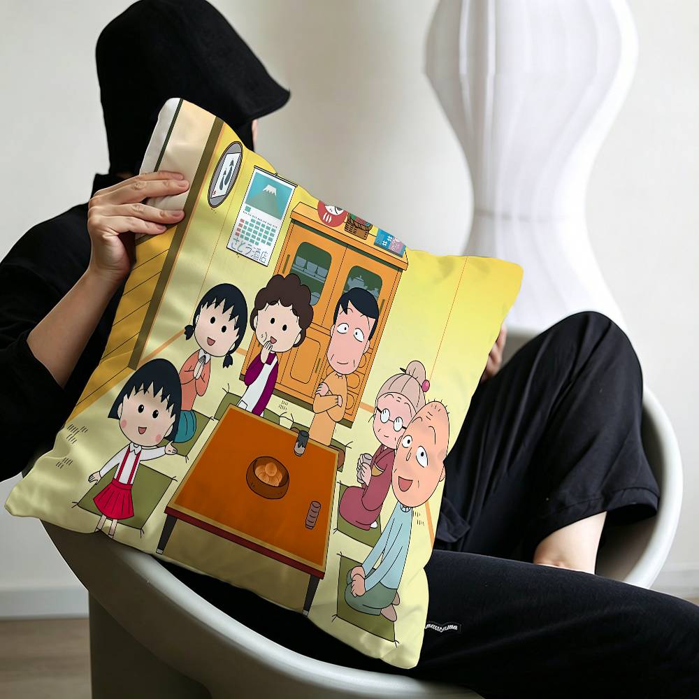 Catoon C-Chibi Maruko Chan Pillow Gift Home Office Decoration Bedroom Sofa Car Cushion Cover case 45x45