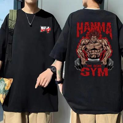 Tricou Anime Baki The Grappler Tricou cu mânecă scurtă Unisex Vintage supradimensionat Unisexga Yujiro Hanma Tricouri Topuri Tricouri casual din bumbac Unisex