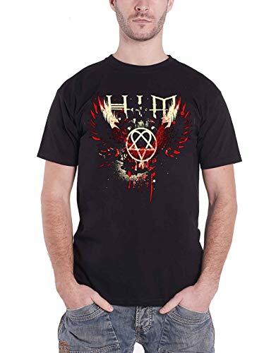 Him Unisexs Wings Splatter Short Sleeve TShirt Black Large S