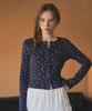 Eternal Moment Floral Peach Crop Cardigan_Navy