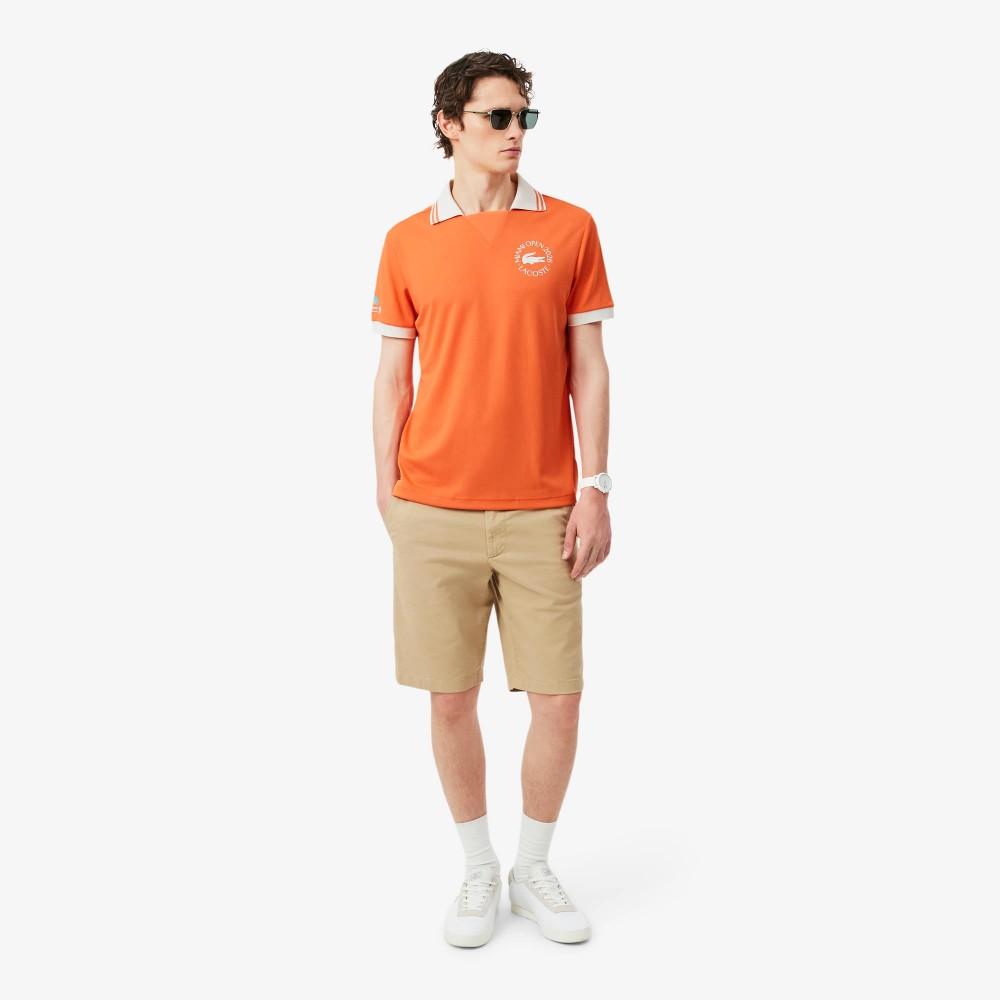 [Lacoste] Men's Miami Open Open Collar Short-Sleeve Polo Shirt DH0434-56G5QP