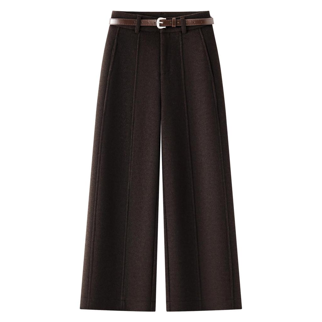 Unisex High-Waisted Gray Wool Sweatpants for Kids, Winter 2025: Thick Wide-Leg Petite Fit