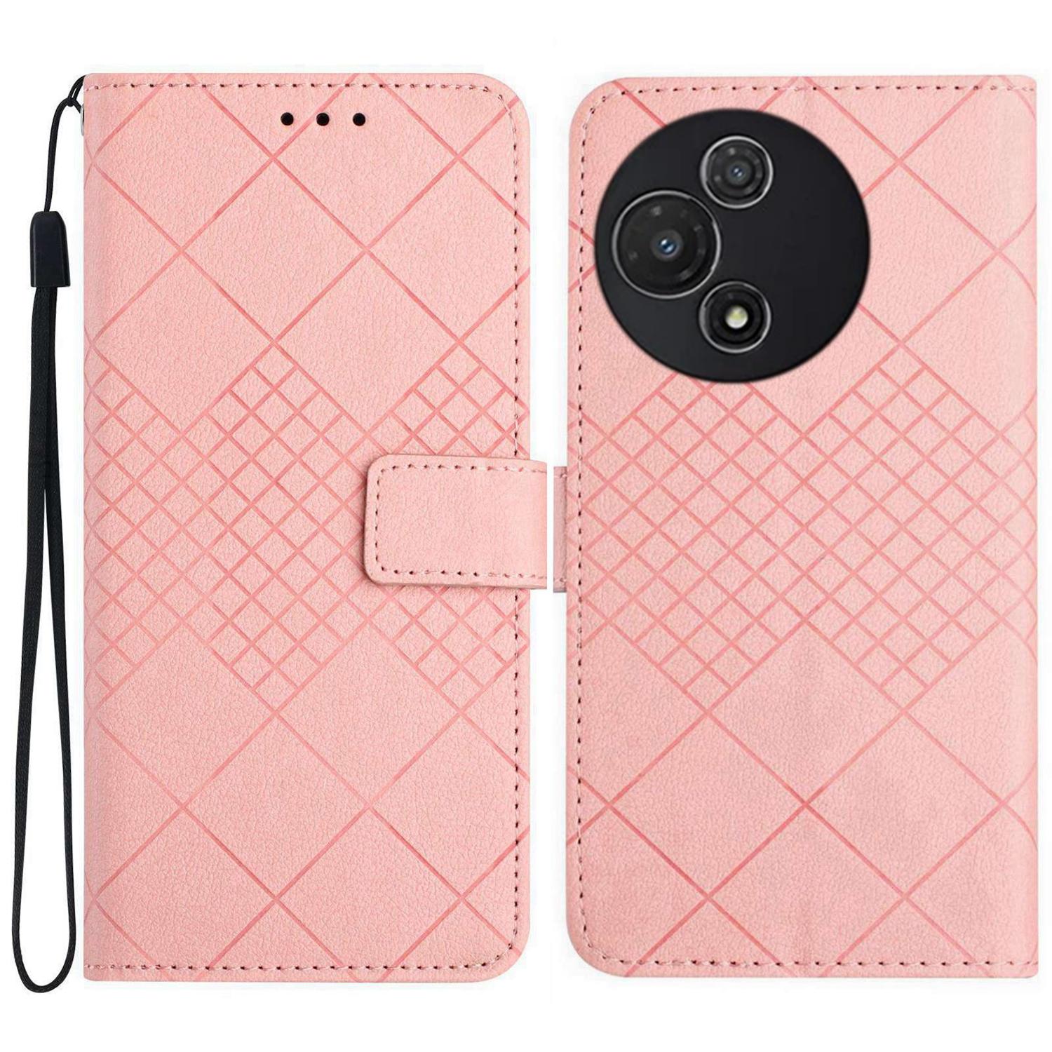 

For TCL 60R 5G Case Wallet Imprint PU Leather Flip Folio Phone Cover Pink