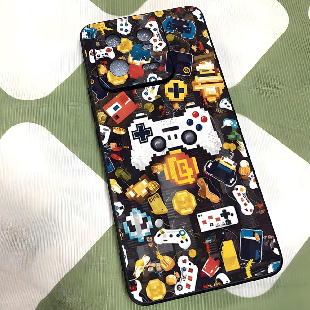 Game Controller Graphic Phone Case For Xiaomi 15 14 13 12 11 T Lite Ultra Redmi Note 14 13 Pro ProPlus 12 10 C 5G Silicone Cover Xiaomi 11T-11T Pro