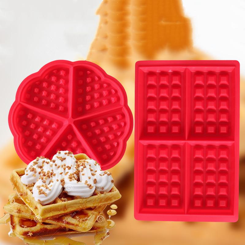 High Quality Waffle Makers for Kids Silicone Cake Mould Waffle Mould Silicone Bakeware Set Nonstick Silicone Baking Mold Set