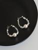European and American silver needle simple zircon earrings exaggerated personality design earrings high-end versatile temperament earrings