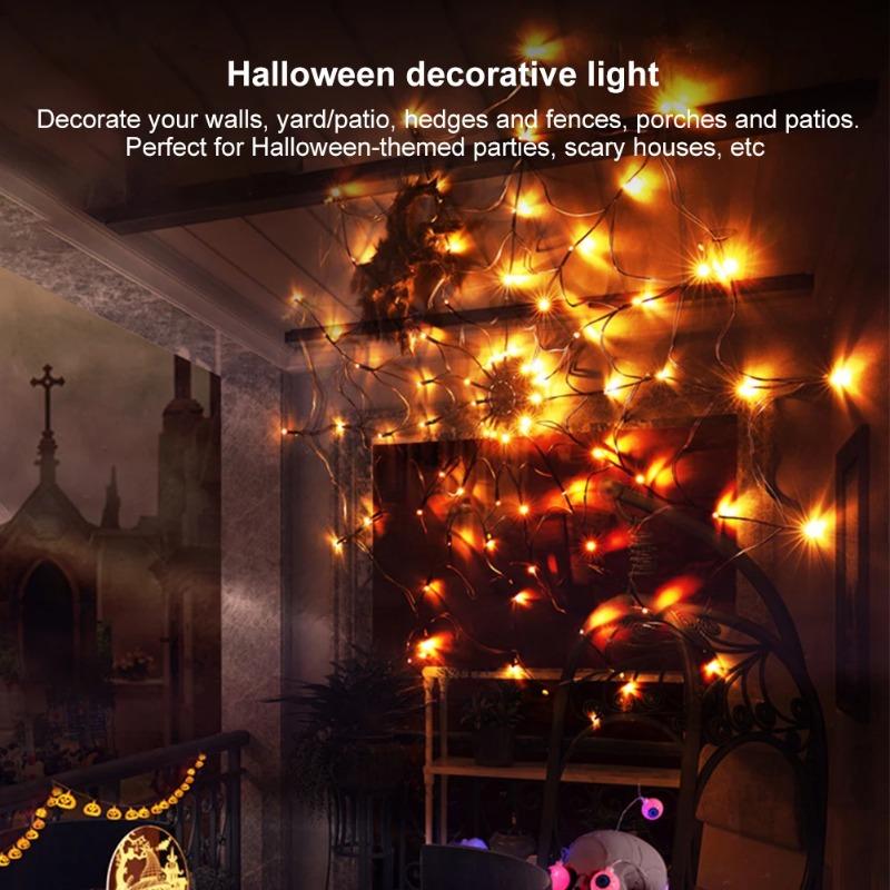 Halloween Glowing Spider Web Halloween Decoration Lights Spider Web Lights Halloween Decoration Outdoor Indoor Halloween Decor