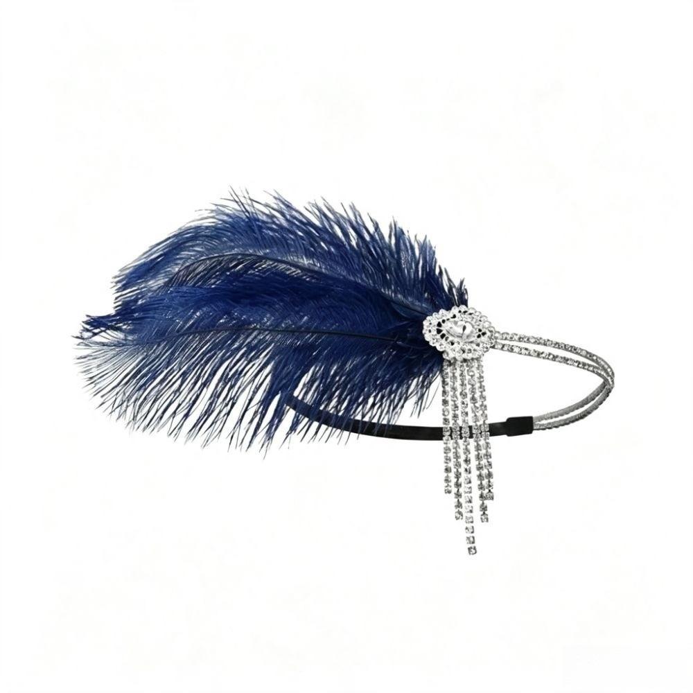 Vintage Opaska z Piórami Retro Gatsby Nakrycie Głowy Akcesoria Opaska Flapper Ślubne