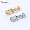 14K Gold Plated Brass Pearl Clasps Connector Fastener For Bracelet,Closure Lock Clasps For DIY Jewelry Making Findings Supplies