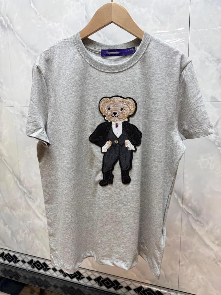 Ralph High-Quality Unisex Casual Bear Embroidery T-Shirt - Short-Sleeved, Comfortable, Versatile.