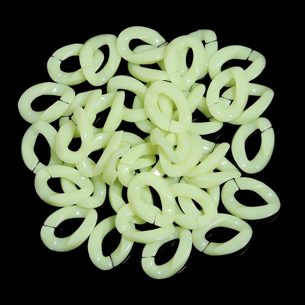 50pcs/Lot Colorful Acrylic Link Chain Buckle Beads For Necklace Bag Chains Connector Clasps DIY Necklace Clothing Jewelry Making