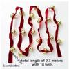 2.7m Ribbons Bell Pendant Iron Bell Xmas Tree Hanging Bells New Christmas Velvet Bell Strings