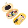 Sewing Tools Set Portable Needle and Thread Set Compact Sewing Tools Box for Home Cream Yellow
