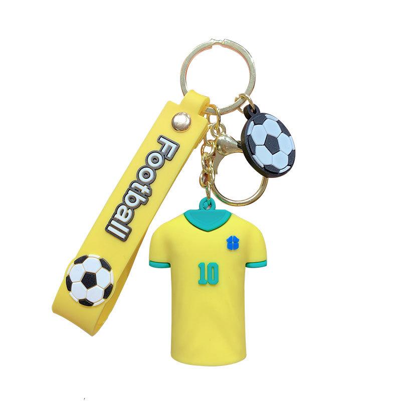 World Cup Double-Sided Football Shirt Keychain Souvenir Pendant Schoolbag Pendant Car Key Chain Small Gift