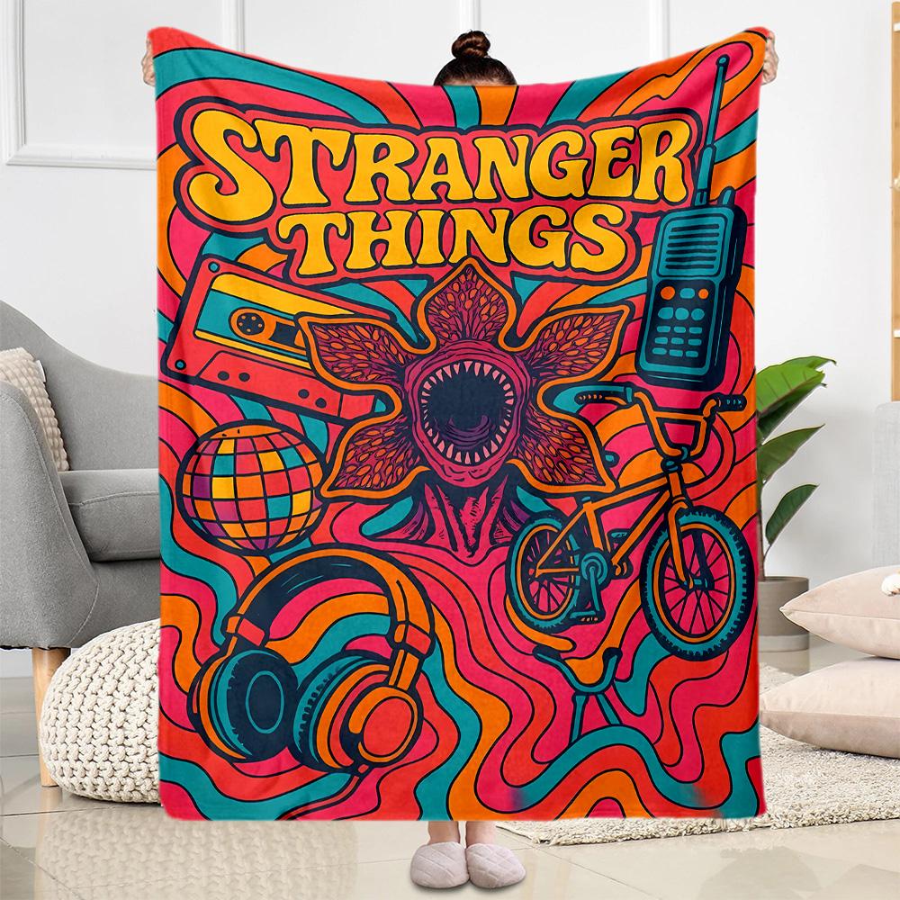 Stranger Things Artwork Suitable Blanket for Offices, Travel, Living Rooms Also a Good Gift for Friends and Family Suitable for All Seasons.